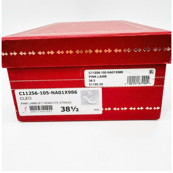 Rene Caovilla Heels Wrap Crystal 38.5 Pink High Sandals Embellished Box Beaded - Picture 11 of 11